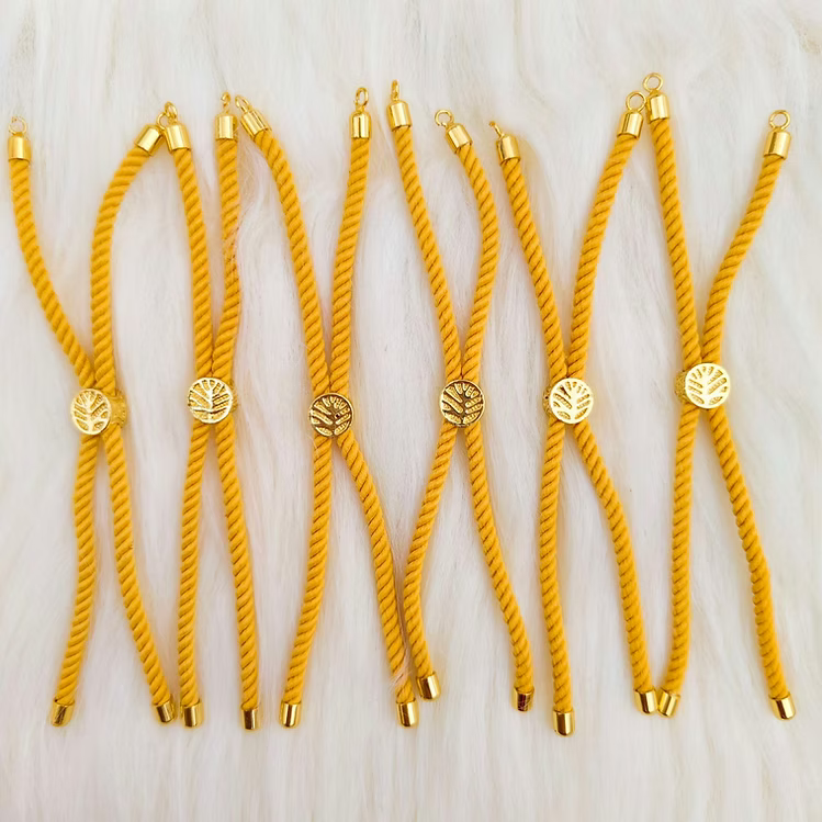 Yellow Adjustable Rakhi Slider Pair