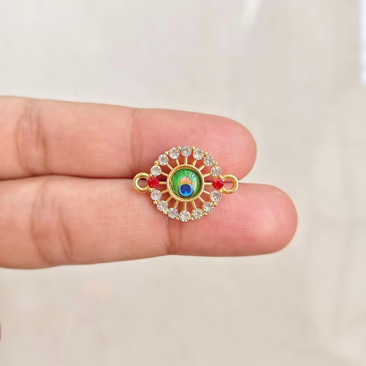 Morpankh Ruby Diamond Rakhi Charm