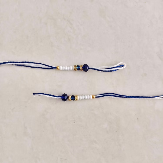 Dark Blue Readymade Rakhi Thread Pair