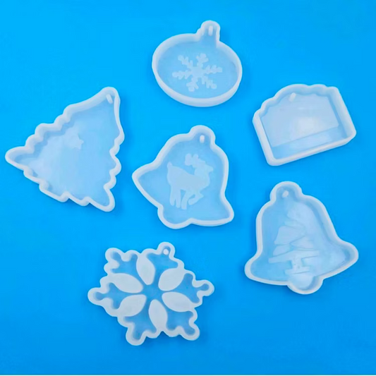 Christmas Silicone Mould Set of 6 - Snowflakes, Tree, Bells & More