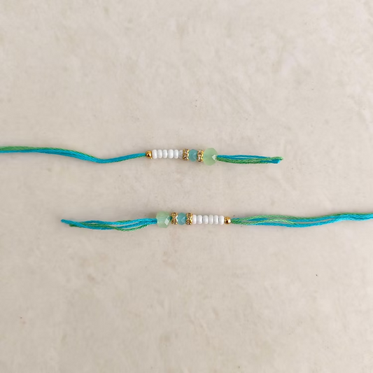 Cyan Readymade Rakhi Thread Pair