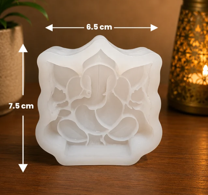 Leaf Style Lord Ganesha Silicone Mold for Resin, Jesmonite, Plaster & Concrete Art