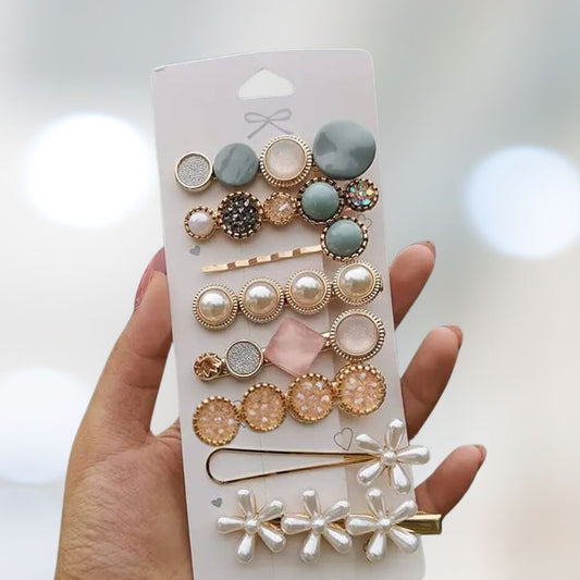 Set of 8 Embellished Hair Clips