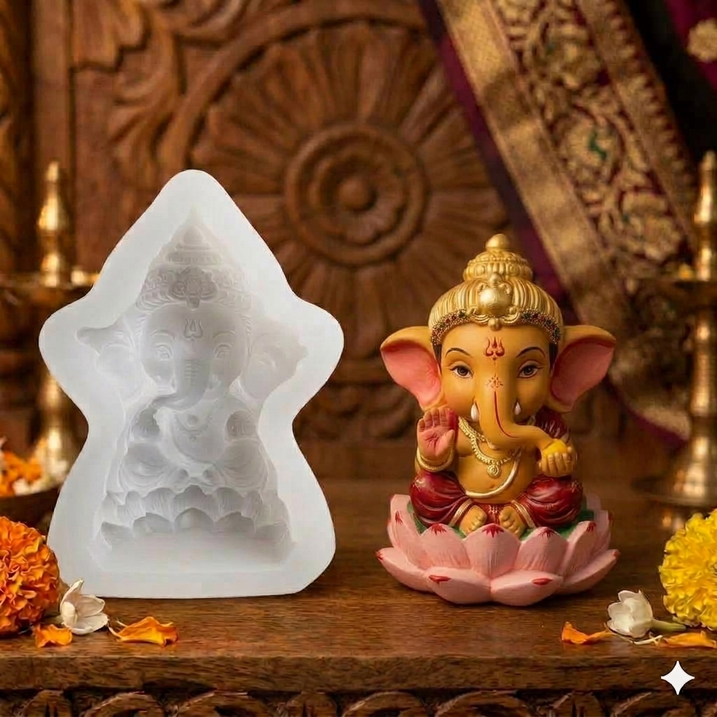 Lotus Lord Bal Ganesha Mold