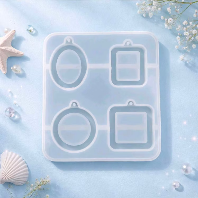 4 in 1 Mini Keychain Frame Silicone Mould for Resin Art